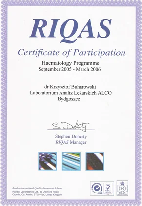 RIQAS — hematologia — Wrzesień 2005 – marzec 2006