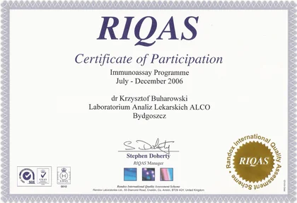 RIQAS — badania immunochemiczne — Lipiec – grudzień 2006
