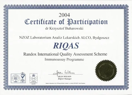 RIQAS — badania immunochemiczne — 2004